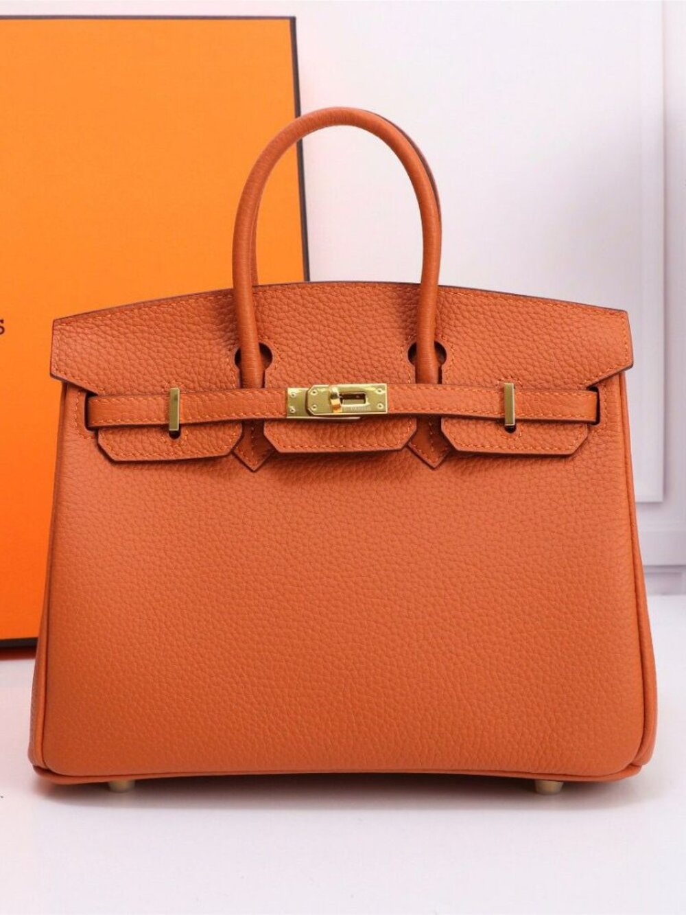 Hermes Birkin 25 Orange Togo leather With Gold Hardware